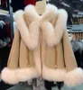 Женские пуховые парки, модная женская куртка с гусиным воротником, длинный теплый толстый женский пуховик, зимняя роскошная одежда 231120