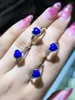 Cluster Rings Big Sale Classic Natural Cyan Lazurite Gem Ring Women Silver Jewelry Birthday Anniversary Gift Christmas