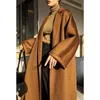 Women's Wool Blends 2023 AutumnWinter Coat Water Corrugated Long Big Pocket Cashmere 231120