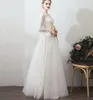 Light wedding dress 2023 new winter brides Mori long sleeve simple show thin wedding dress