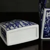 Vasos jingdezhen vaso de cerâmica criativo bolsa design chinês azul e branco porcelana sala de estar arranjo de flores decoração de mesa