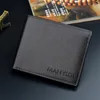 Wallets Wallet Men Short Thin Tri-fold Horizontal Business Casual Lychee Pattern Male Retro Solid Color Card Holder Coin Purses