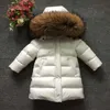 Para baixo casaco crianças menina menino inverno pele real engrossado jaquetas 90 para baixo longo casaco jaqueta casaco 1-12y bebê crianças roupas -30 outwear 231120