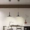 Lampes suspendues moderne noir pour cuisine île salon table à manger suspendu lustre lumière corne forme 220V LED décor intérieur