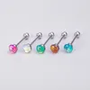 Glänzender bunter Zungenring Edelstahl Bar Zungenpiercing Barbell Stud Punk für Frauen Männer Piercing Schmuck