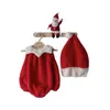 Macacão 8165 Bebê Roupas de Natal Outono e Inverno Roupas de Bebê Menino Vermelho Bonito Roupas de Escalada com Chapéu 231120