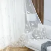Gardin ljus lyxig vit fjäder ren för vardagsrum romantiska mesh voile spetsbotten fönsterbehandling #e