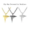 Chains ZXMJ Hip-Hop Necklace Europe US Pistol Fashion Trend Aesthetic Pendant Alloy Punk Gift Wholesale Accessories