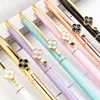 20Pcs/Lot Multi-color Fashion Rotating Metal Four Leaf Clover Ballpoint Pens Clip Creative Gift Writing