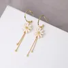 Kvinnor lång tofs dingle örhängen koreansk söt fjäril strass örhänge elegant geometrisk hängande örhänge smycken nya