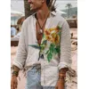 Camicie casual da uomo Farfalla hawaiana per uomo Camicetta da spiaggia a fiori a manica lunga 3D Top oversize Tee Homme Abbigliamento estivo 230421