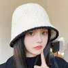 Basker 2023 Autumn Winter Kpop Bucket Hat For Women Artificial Lamb Down Fabric Warm Caps Vintage Foldbar