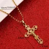 Hänge halsband guldfärg katolsk Jesus Kristus kors halsband för kvinnor trendiga kedjesmycken