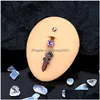 Navel Belknop Ringen Body Piercing Ornament Persoonlijkheid Kraan Kronkelende Nagel Set Stenen Ring Drop Levering Sieraden Dhxnu