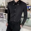 Men's Casual Shirts Plus Size 7XL-S Korean Style Slim Fit Long Sleeves Fine Shirt Men Spring Fall Solid Color Dress Male Business