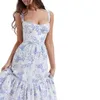 Casual Dresses Women's Summer Midi Dress Sleeveless Floral Print Flowy A-Line Tank