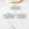 Decorative Flowers 6Pcs Artificial Plants Golden Fake Branch With Frost For Christmas Tree Accessory Home Wall Hanging Wedding Decoration