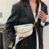 Bel çantaları zincir kadın kafes deri fany paketi moda marka omuz crossbody göğüs lüks kadın kemer çanta paketleri