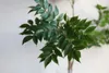 装飾的な花43 "巨大なナチュラルタッチフェイクグリーンウィステリアの葉/ナンディナリーフブランチ高品質の人工植物オフィス/結婚式
