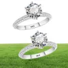 Yanhui Luxury 20ct Lab Diamond Wedding Crowning для невесты 100 Реал 925 Серебряные кольца Женщины Чистые украшения RX279 206195143