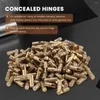 Correntes 100pcs latão escondido barril dobradiças jóias caixas de madeira armário invisível móveis dobradiça 4x20mm