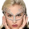 Andere Stonefans overdreven strass sexy masker handgemaakte damesfestivalaccessoires kristallen bol partij make-up sieraden 231120