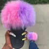 Slippers New Arrival Women Real Fur Slippers Luxury Quality Custom Wholesale Slides Ladies Plush Fluffy Candy Color Fur Flip Flops Hot T231121