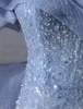 Mode Ciel Bleu Paillettes Robe De Bal Formelle 2024 Hors De L'épaule Perles Bowknot Retour Femmes Sirène Robes De Soirée Pour Anniversaire Robe De Soriee