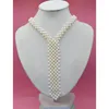 Choker Amazing White Freshwater Pearl Necklace Necktie Jewelry