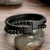 Charm-Armbänder, Lederarmband für Herren, klassisch, modisch, schlicht, Tigerauge, Perlen, mehrlagig, Schmuck, Geschenk