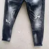 DSQ Phantom Turtle Męskie dżinsy męskie włoski projektant dżinsów chude zgrane fajne facet przyczynowy dziura dżinsowa marka mody Fit Dżinsy Mężczyźni Umyjane spodnie 65203