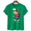 T-shirts pour femmes T-shirt imprimé ours en coton