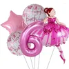 Decoração de festa 1 conjunto 110 80cm brilhos bailarina bailarina folha balões de hélio menina feliz aniversário decorações globos suprimentos