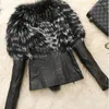 Women's Fur Autumn Winter Faux Coat Jacket Female Slim Fit PU Leather Coats Fluffy Outerwear Jackets