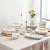 Płyty imprezowe zestawy talerzy ślubnych Dekoracja deser ceramiczna Kuchń kuchnia bezpieczna mikrofalowa jogo de talleres naczynia