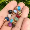 Pendant Necklaces 5PCS Natural Faceted Tiny Stone Pendants Charms Geometric Gems Fit Making Jewelry Earrings DIY Accessory