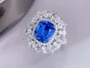 Cluster Rings HJY GUILD Blue Sapphire Ring 4.53ct Real 18K Gold Natural Unheat Cornflower Gemstone Diamonds Stone Female