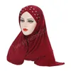 Lenço de lenço de lenço macio diamantes instantâneos xales de hijab instantâneos e enrolam hijabs muçulmanos femme femme prontos para usar lenço na cabeça