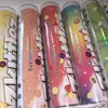 Zkittles Glass Tube Mix 7 Flavors Sticker Etikett Förpackning Skittles Perolls Child Proof Tubes 115mm Size OEM Labels Futures Moonrock