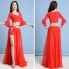 Stadiumkleding buikdans top lange rok set sexy vrouwen pak carnaval disfraces volwassenen kostuum meisjes rave festival kleding