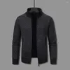 Pulls pour hommes Zip-up Stand Col Pull Hommes Manteau Confortable Cardigan Tricoté Élégant Col Chaud Pour L'automne