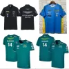 Soccer Sets kids Men's T-Shirts Aston Martin Jersey T-shirt AMF1 2023 Official Mens Fernando Alonso T-Shirt Formula 1 Racing Suit F1 Shirt MOTO Motorcyc Tees