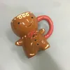 Muggar 300 ml pepparkakor man mugg tecknad söt kawaii julmugg 3d pepparkakor man keramisk kopp mjölk kaffevatten kopp mugg gåva 231121