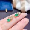 Kolczyki Dangle Natural Columbian Emerald Ceststone S925 STRIBLING SREBROWA UCZYCIE KLASTKA FINE WEDY MODY JEEDNIKA DO KOBIET MEIBAPJFS