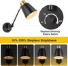 Wall Lamp With Plug In Cord Sconces Set Of Two Swing Arm Lighting On Off Switch Metal Black Brass Industri