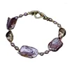 Armband aus natürlichen, barocken Perlen in Süßwasserform