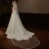 Voile de mariée élégant avec perles, bord appliqué, longueur cathédrale, une couche en Tulle, voile de mariage, offre spéciale, V738