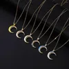 Pendant Necklaces Moon Necklace Women's Elegant Light Luxury Small And Fashion High Grade Zircon Crescent Jewelry