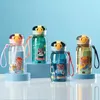 Mugs Kids Water Sippy Cup with Straw Cartoon Leakproof Water Bottles Outdoor Portable Drink Bottle Children's Lovely Cup Kawaii Z0420