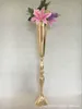 Decoração de partido Gold Gold Romântula Coluna Flor Pillar Decor Decor Stand Stand Wedding Evento Central Senyu01053